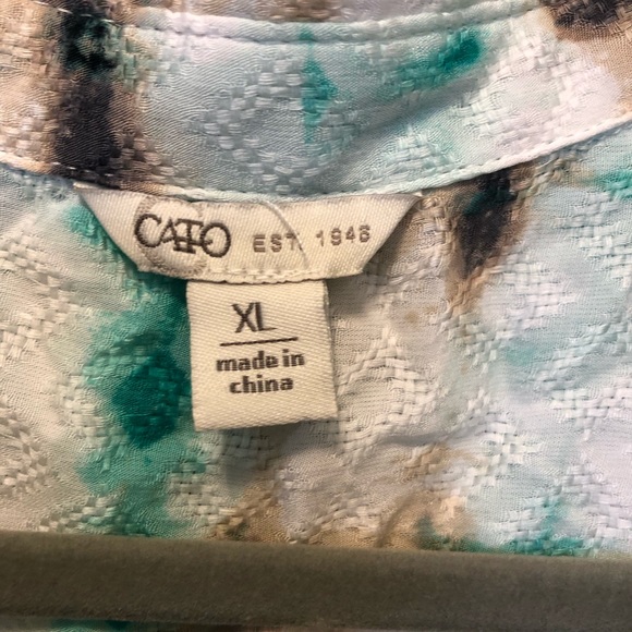 Cato women's green tie dye asymmetrical blouse sz xl - Picture 3 of 5